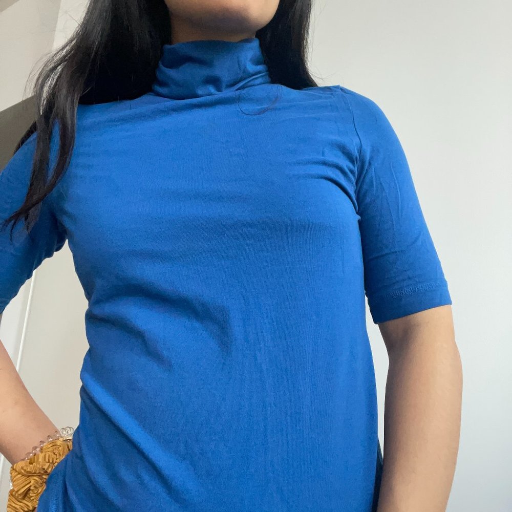 Monki Blue short-sleeve turtleneck Women's Size S